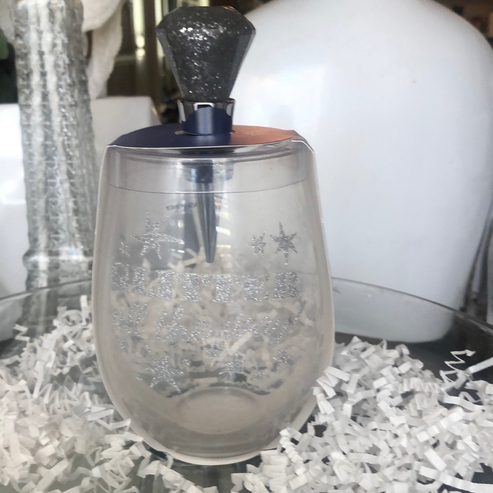 Christmas 16oz Wine with diamond with wine bottle stopper